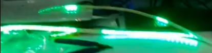 ไฟวิ่ง led daylight 12V สีเขียว ยาว 60cm บางเฉียบ กันน้ำ